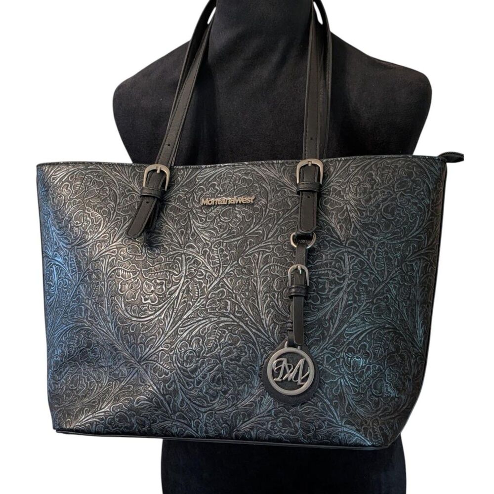Montana West Select Floral Embossed Concealed Carry Tote Bag - Picture 2 of 7